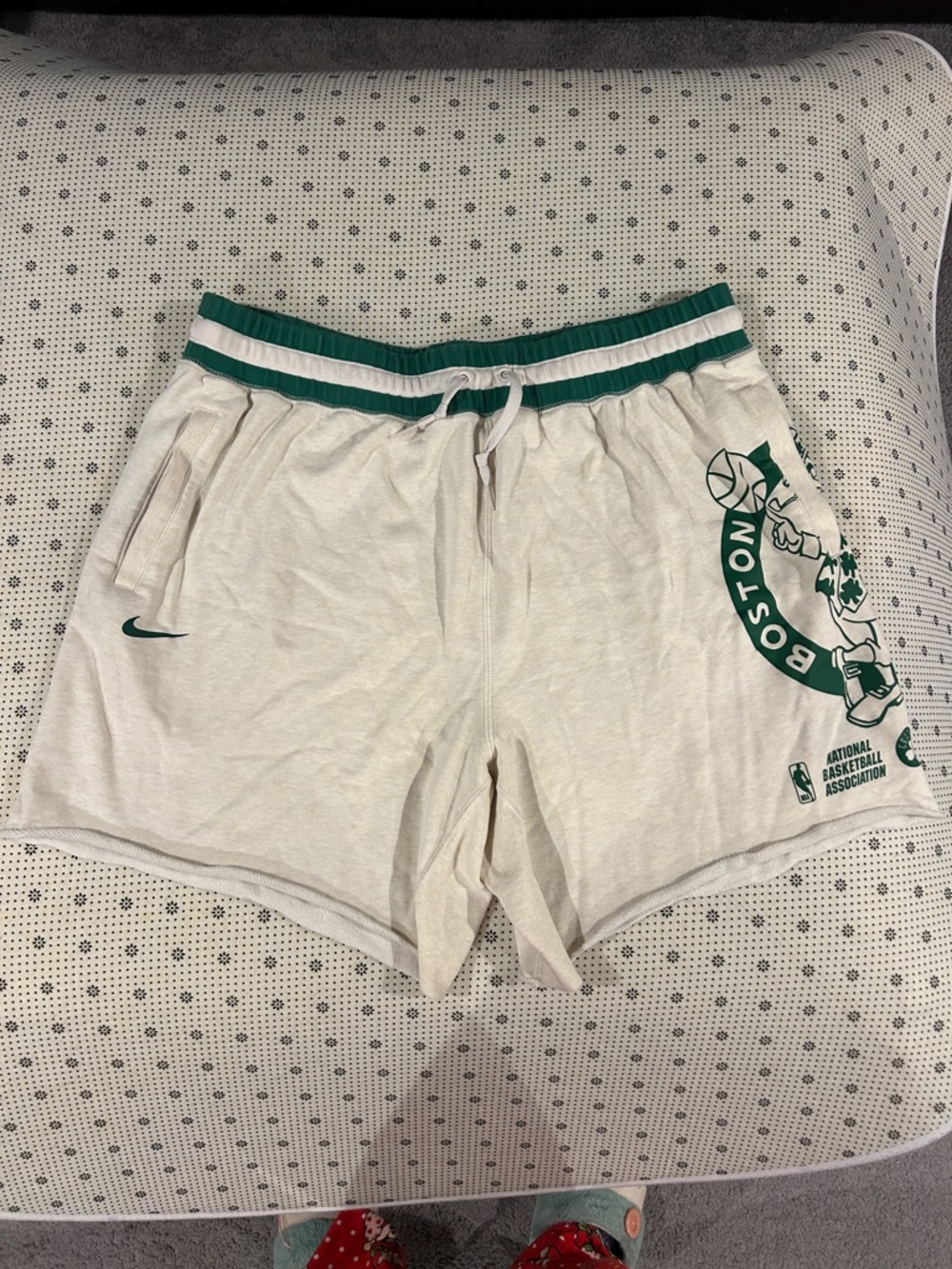 Nike Off-White & Green Boston Celtics Athletic Shorts